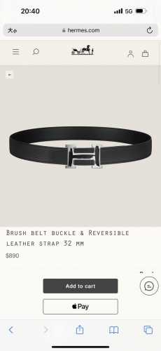 特 Brush Belt Buckle & Reversible Leather Strap 27Mm