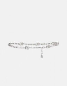 D&G 杜嘉 班纳Dg 徽标与白色水钻腰带精品