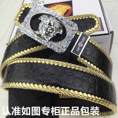 品牌：范思哲.Versace原单 型号：请认准如图专柜正品包装 等级：意大利进口百分百头层牛皮，编织鳄鱼纹。Versace.范思哲，世界著名奢侈品品牌。进口头层 - 点击图像关闭