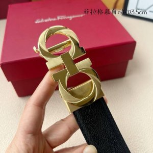 特 品牌：菲拉格慕新款进口小牛皮，手感细腻柔软。搭配纯钢自动精品钢扣，宽度：3.5Cm