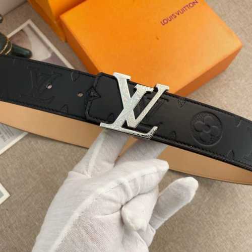 Lv 特种皮腰带系列 ，原厂五金精品不锈钢扣，手感柔软舒适 宽4.0Cm。