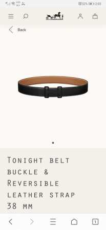 Hermes.爱马仕 全套包装 官网同步 Hermes-Tonight Belt Buckle & Reversible Leather Strap - 点击图像关闭