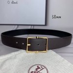 HermèS 爱马仕针扣 原单品质 头层牛皮 咖啡色荔枝纹搭配黑色平纹 38Mm宽 双面可用 配官网H亮金扣 DDD