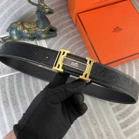 爱马仕 特种皮腰带系列 ，原厂五金精品不锈钢扣，手感柔软舒适 宽3.8Cm。 - 点击图像关闭