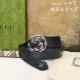 Gucci.古驰 全套包装 3.8Cm进口小牛皮压花, 专柜正品1:1完美复刻. 原版牛皮底, 采用热压印技术的gucci Signature皮革精制而成，触感