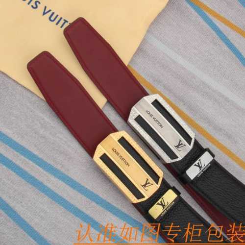 腰带皮带：Lv 路易威登原单牛皮皮带 男款皮带：材质百分百头层牛皮腰带保证真皮皮带，专柜原单品质、做工精细，时尚大牌，送人自用首选包装： 请认准如图专柜包装赠送