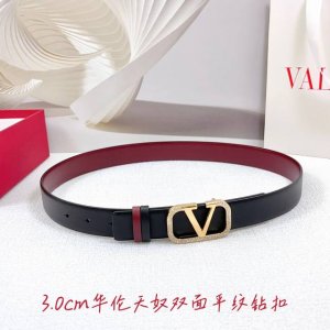 3.0Cm 华伦天奴腰带，双面头层牛皮皮料，长度：.75.80.85.90.95.100欧，铜五金扣原版开模定制庆祝]