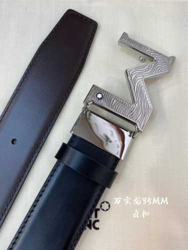 montblanc万宝龙 宽3.5Cm 采用头层牛皮 精品针式扣头 自由裁剪商务休闲皮带