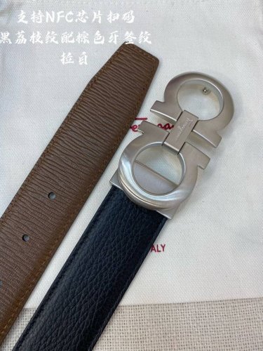Ferragamo.菲拉格慕 全套包装包装 宽度3.5Cm 高级定制款男士皮带 双面进口牛皮 可双面使用 自行选择搭配 真材实料 很有质感 时尚经典不失风范 搭