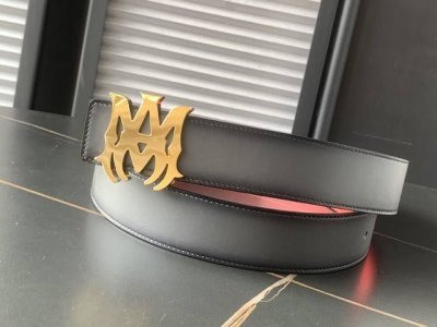 Amiri 新款全新工艺、原版走线3.8Cm双面腰带法国原厂小牛皮，A级钢扣 品质毋庸置疑 没有更好 只有最好,升级版