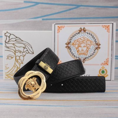 品名：Versace.范思哲 材质：原单牛皮腰带 百分百头层牛皮腰带保证真皮，24K纯钢扣，专柜原单品质、做工精细，时尚大牌，送人自用首选 包装