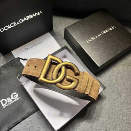 Dg ， 宽4.0㎝ ，Dolce Gabbana 杜嘉班纳 新款进口磨砂头层牛皮百搭男士皮带 - 点击图像关闭