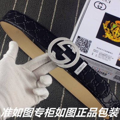 品名：古奇.Gu Cci镶钻 型号：认准如图专柜包装，赠送打孔器 材料：百分百头层牛皮，保证真皮。24K纯钢扣，镶钻Gg花纹系列专柜同等质量， 送人自用首选 包