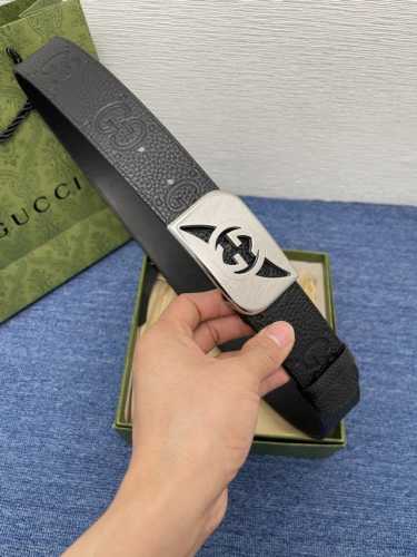 Gucci 经典款进口原厂印花面 搭配原版皮底 精品钢扣 宽4.0 Cm 经典永不过时款 潮流大方 时尚百搭