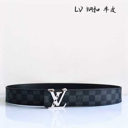 特 Lv[正] 男士腰带宽度4.0 进口双面牛皮 简单大方 佩戴效果非常不错 送礼自用最佳推荐