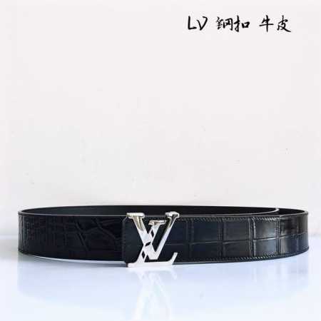 特 Lv[正] 男士腰带宽度4.0 进口双面牛皮 简单大方 佩戴效果非常不错 送礼自用最佳推荐 - 点击图像关闭