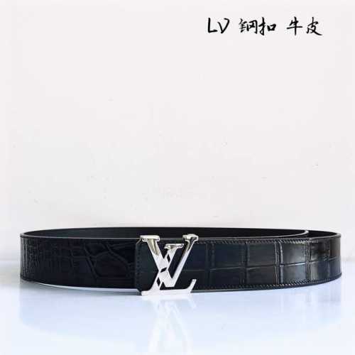 特 Lv[正] 男士腰带宽度4.0 进口双面牛皮 简单大方 佩戴效果非常不错 送礼自用最佳推荐