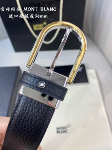 montblanc万宝龙 宽3.5Cm 采用头层牛皮 精品针式扣头 自由裁剪商务休闲皮带