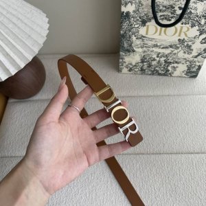 Dior新款腰带采用光滑牛皮材质精心制作，搭配富有光泽的金属Dior腰带扣提升格调。突显腰部曲线，彰显优雅气质，可与牛仔裤、半身裙或连衣裙轻松搭配。