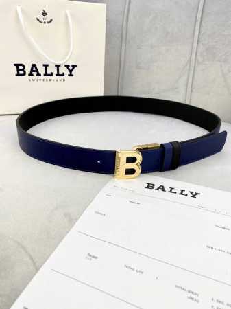 特 3.5Cm Bally 巴利双色手掌纹头层小牛皮 两面可用，配有金银字母扣头该皮带可调节，且能根据需要剪裁质量保证达到修身效果 - 点击图像关闭