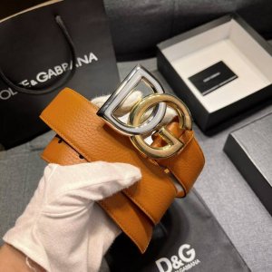 Dg 宽4.0Cm Dolce&Gabbana 新款 进口荔枝纹牛皮 Lux 鞍皮腰带，雅致配饰，搭配双电镀标牌