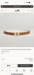 新款 Mini Constance 精品五金 搭配进口Epsom皮 宽度24Mm Hermes女款腰带以其精湛工艺高品质材料和经典设计备受推崇 是女士腰带顶级选
