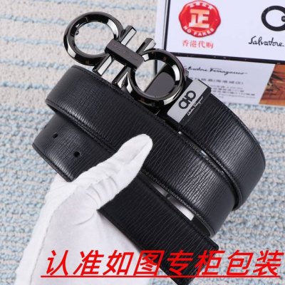 品名：菲拉格木原单 材料：百分百头层牛皮，保证真皮。24K纯钢扣双面可用专柜同等质量， 送人自用首选 包装： 请认准如图专柜包装，赠送打孔器，银联发票，宽度3.