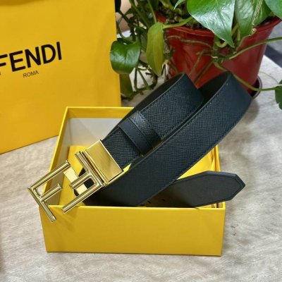 Fendl芬迪宽35Mm 原单双面头层牛皮制作 搭配原单纯铜尾夹旋转扣五金 奢华优雅 商务休闲百搭款 顶级做工 高清实拍 品质保证