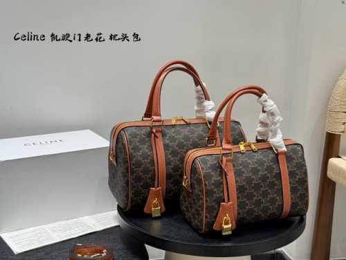 赛琳Celine瑟琳老花焦糖凯旋门波士顿包，枕头包手提 单肩 斜挎都 可~容量Nice日常轻松出街 四季搭配毫无压力，自重轻容量大 尺寸：小号25Cm 大号29