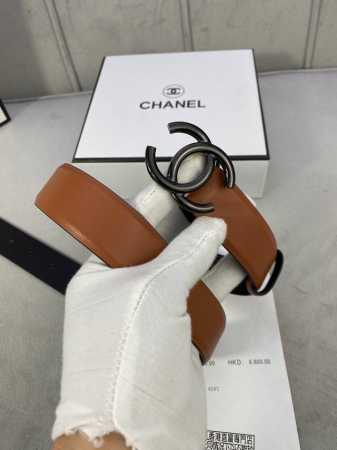 宽度3.0Cm Chanel 香奈儿 细纹牛皮 金 银 枪 色金属钢扣。 - 点击图像关闭