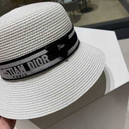 Dior迪奥 新款织带草编草帽礼帽细节控 简约大方 百搭单品 出街首选 新款帽型超美腻 - 点击图像关闭