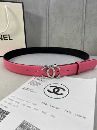 宽度3.0Cm Chanel 香奈儿 细纹牛皮 金 银 枪 色金属钢扣。 - 点击图像关闭