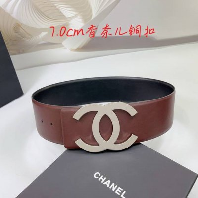 7.0Cm 香奈儿腰带，双面超仟皮皮料，长度：.75.80.85.90.95.100.105.110欧，铜五金扣原版开模定制庆祝]