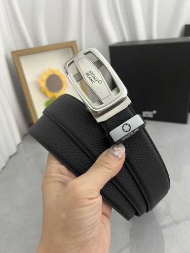 品名：万宝龙 Montblanc 自动带 材质：原单牛皮腰带 百分百头层牛皮腰带保证真皮，24K纯钢扣，专柜原单品质、做工精细，时尚大牌，送人自用首选 包装：