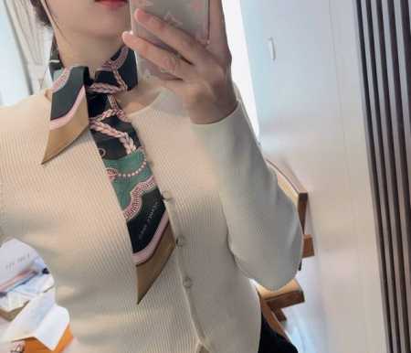 盛宴 Twilly 爱马仕 Hermes 2025 100%桑蚕丝，18姆米斜纹真丝 86X5Cm 双面图案 - 点击图像关闭