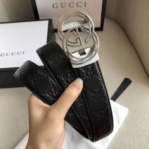 Gucci.古驰 全套包装 男士自动腰带- 宽度35Mm 精品钢扣 精工打造 质感好 可以裁剪
