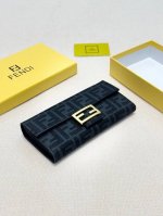 颜色 黑 棕尺寸 19X10芬迪头层牛皮定制五金 必备长款钱包品质超赞手感一流