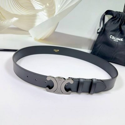 特 3.4Cm赛琳新款腰带，双面头层牛皮皮料，长度：75.80.85.90.95.100.欧， 铜 五金扣原版开模定制庆祝]