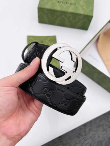 特 Gucci 4.0Mm 男款 双面原厂皮料 精品专柜扣头 高端品质 休闲百搭 专柜同款