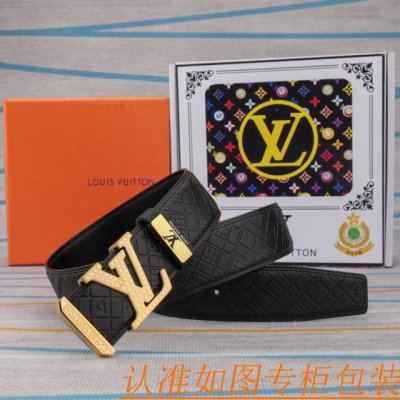 腰带皮带：Lv 路易威登原单牛皮皮带 男款皮带：材质百分百头层牛皮腰带保证真皮皮带，专柜原单品质、做工精细，时尚大牌，送人自用首选包装： 请认准如图专柜