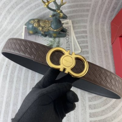 菲拉格慕 特种皮腰带系列 ，原厂五金精品不锈钢扣，手感柔软舒适 宽3.8Cm。