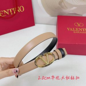 2.0Cm华伦天奴平纹腰带，双面头层牛皮，长度：.75.80.85.90.95.100.欧，钻五金扣原版开模定制庆祝]