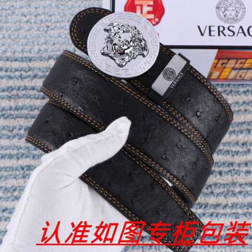 品名：Versace.范思哲原单 材料：百分百头层牛皮，保证真皮。24K纯钢扣双面可用专柜同等质量， 送人自用首选 包装： 请认准如图专柜包装，赠送打孔器，银联