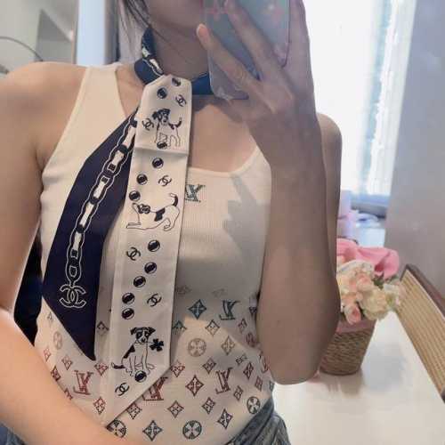 Chanel23P小狗丝带，专柜同款，可当小围巾，绑头发，绑手袋，绑在手腕装饰！多功能随便你搭配！双面斜纹真丝！规格6*120！