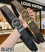 皮带：Lv.路易威登自动扣- DDD 腰带：顶级复刻版本-原单品质百分百进口原厂头层牛皮，保证真皮。圆形Logo设计.24K纯钢扣-永不掉色老花.黑花.咖啡格.