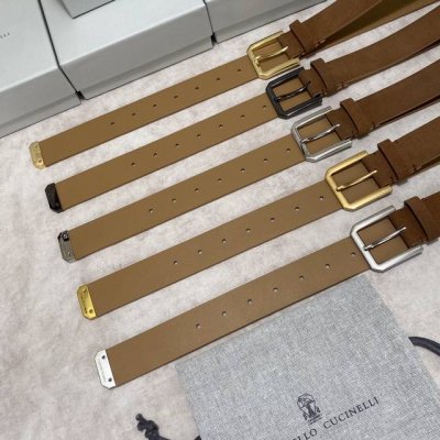 配原版包装，Brunellocucinelli布内罗 古奇拉利3.5宽男士真皮磨砂牛皮双面头层意大利品牌，休闲装搭配设计风格，欢迎大家转载图片。