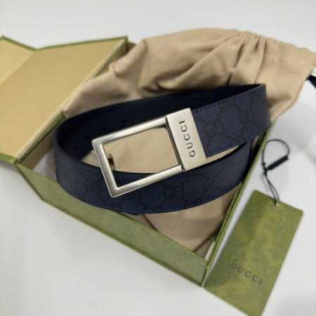 A55 Gucci 722370 Facjo 蓝色Supreme Pvc老花 进口底 宽度3.5Cm 方形镂空版扣 可自行裁剪 - 点击图像关闭