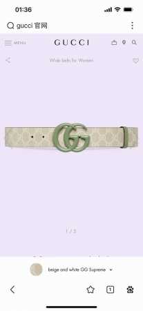 古奇 宽4.0Cm 新款 典藏细节与现代元素为gucci新推系列增添吸睛亮点。巧妙融入经典字母交织造型配件，以此致敬品牌创始人guccio Gucci先生。这款 - 点击图像关闭