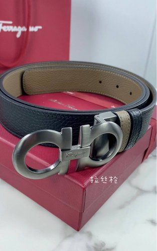 配全套包装礼盒 菲拉格慕 Salvatore Ferragamo 男士皮帶系列 規格35Mm 雙面可調式gancini皮帶 正裝休閒百搭 長度調節