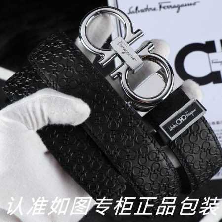 皮带：菲拉格木原单 腰带：百分百头层牛皮，保证真皮。24K纯钢扣双面可用专柜同等质量， 送人自用首选 包装： 请认准如图专柜包装，赠送打孔器，银联发票，宽度3. - 点击图像关闭